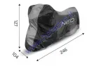 Uždangalas motociklo, skuterio NEO TOOLS 246x104x127cm apsauginis uždangalas, atsparus vandeniui, UV spinduliams, 190T