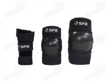 Children's knee, elbow and palm protectors YOUTH RAMP TRIPPLE PAT set in black, size L