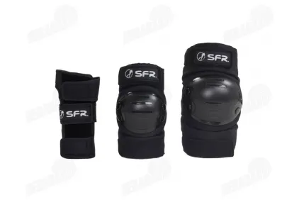 Children's knee, elbow and palm protectors YOUTH RAMP TRIPPLE PAT set in black, size L