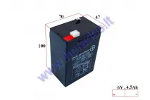 Battery for kids electric car 4,5AH 6V