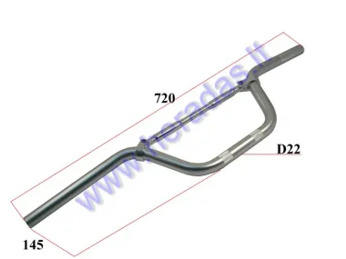 QUAD BIKE HANDLEBAR 22mm L710 chrome OFF ROAD