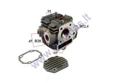 Cylinder head assembly for 110cc ATV quad bike D52.4 With rocker arm valve, camshaft, cover caps