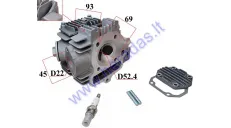 Variklio galvutė 125cc 4T motociklo komplektas D52.4Su vožtuvais,velenėliu,dangteliais (PAŽEISTA IŠORĖ)