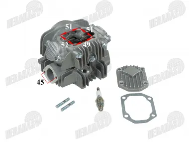 Variklio galvutė motociklo 140cc yx140  140MRF su vožtuvais, dangteliu D56 1P56YMJ 1P56FMJ 1P56FMJ-5