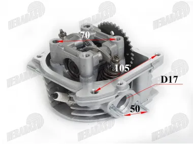Engine head scooter 50cc 4T GY6 39mm set fits RUBI50, FLASH50