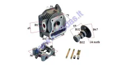 Cylinder head assembly for scooter 70cc 4T GY6 47mm