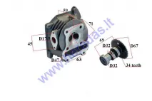 Cylinder head assembly for scooter 70cc 4T GY6 47mm