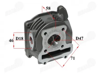 Engine head for scooter 80cc 4T GY6 47mm valves 69mm 18,5mm 15,5mm 5mm