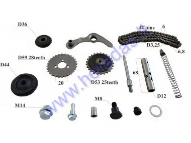 ENGINE CHAIN TENSIONER KIT POCKET BIKE WITH CHAIN