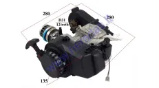Variklis 50cc dvitaktis ATV keturračio motociklo e-start