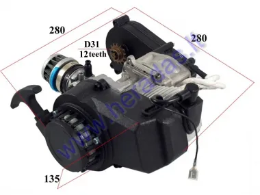 Variklis 50cc dvitaktis ATV keturračio motociklo e-start