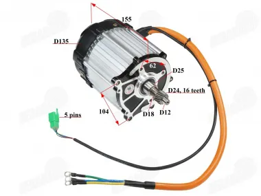 Motor 72V 2800W for electric cargo tricycle KING BOX 3  JP2800 DLS150