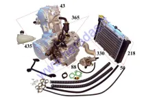 Variklis keturračio ZONGSHEN keturtaktis 250cc 4 bėgiai+atbulinis komplekte su radiatoriais,karbiuratoriumi PZ30