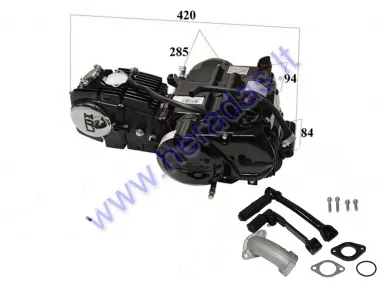 Variklis motociklo  keturtaktis LIFAN  125cc 4 bėgiai aušinamas oru, kolektorius, užvedimo, bėgių kojelės. Stūmoklis D54 1P54FMI