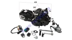 Variklis motociklo  keturtaktis LIFAN  125cc 4 bėgiai aušinamas oru, karbiuratorius kolektorius, užvedimo, bėgių kojelės. CDI, babina, įtampos reg Stūmokli