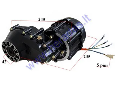 Electric trike scooter engine with transmission gearbox PRACTIC2 72V1000W