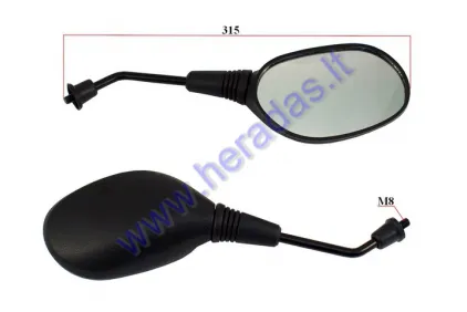 Veidrodžiai motoroleriui motociklui 2vnt. komplektas, sriegis dešininis