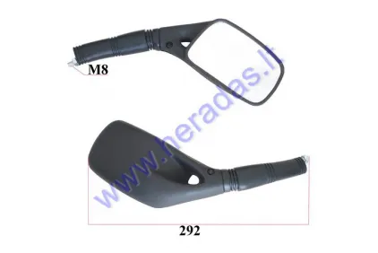 Veidrodžiai motoroleriui motociklui 2vnt. komplektas M8 Aprilia SR Guliver Amico E žymėjimas, sriegis dešininis