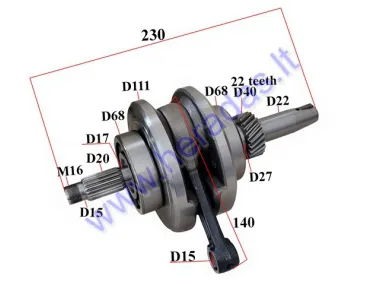 Crankshaft for 150cc  162FMI ATV quad bike Bashan, Kingway, Eagle, Motorsport, Loncin, Shineray