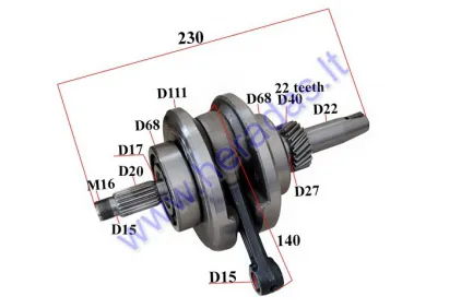 Crankshaft for 150cc  162FMI ATV quad bike Bashan, Kingway, Eagle, Motorsport, Loncin, Shineray