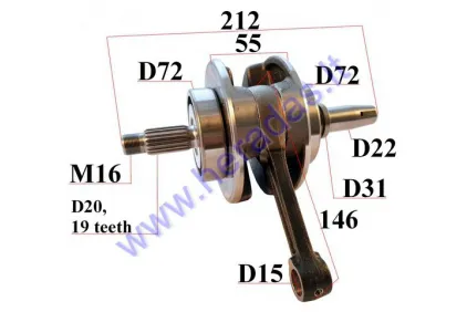 Crankshaft for 250cc cross enduro motorcycle Motoland MTL250 D72/28/18