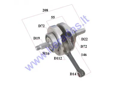 Crankshaft for 250cc motorcycle Zuumav CB250 TM63/28X1E2/P5 165FMM