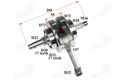 Crankshaft for 250cc motocross motorcycle WITH ENGINE ZS169FMM CB250CC