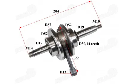 Crankshaft for 50-80cc moped 139FMB