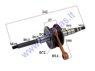 Crankshaft for 50-80cc scooter Minarelli Horizontal  2T PIN10 13mm