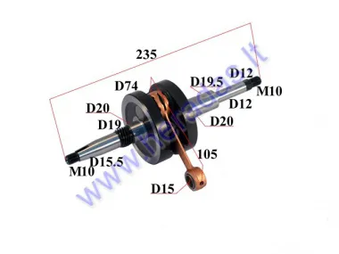 CRANKSHAFT FOR 50CC SCOOTER Peugeot