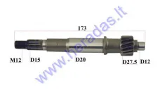 Transmission gear shaft ATV for quad scooter L173 GY6 200CC