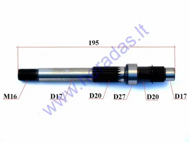 Transmission gear shaft for scooter L195 GY6 50cc