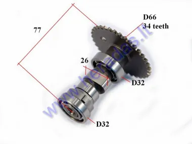 Camshaft for scooter 125-150cc