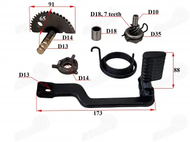 Kick start spindle for scooter