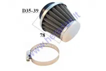 Wire mesh sports air filter for motorcycle, quad bike D35-39 straight