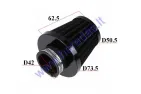 Wire mesh sports air filter for motorcycle, quad bike D42 straight black/black