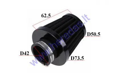 Wire mesh sports air filter for motorcycle, quad bike D42 straight black/black