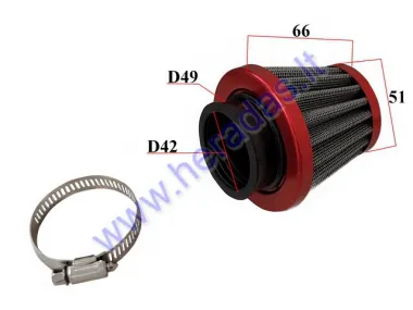 Wire mesh sports air filter for motorcycle, quad bike