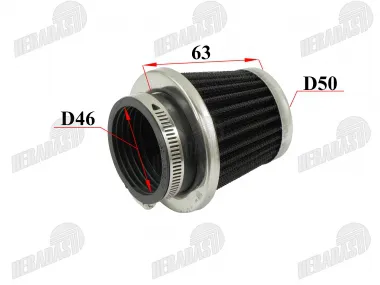 Vielinis sportinis oro filtras motociklui, keturračiui D46 tiesus