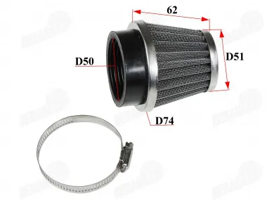 Wire mesh sports air filter for motorcycle, quad bike D50 straight