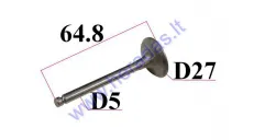 Vožtuvas įsiurbimo motociklo D27 H64.8 kotelis 5mm