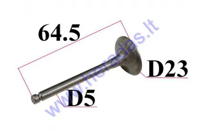 Vožtuvas išmetimo motociklo D23 H64.5 kotelis 5mm