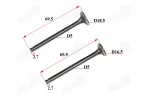 Vožtuvų komplektas išmetimo+įsiurbimo GY6 80cc cilindro galvutė 50mm su padidintais vožtuvais RUBI50 FLASH50 69,5MM d18,5 D16,5
