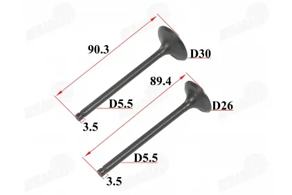 Valve set exhaust + intake for motorcycle, quad bike H89.4 H90.3 125cc  SUZUKI GN125