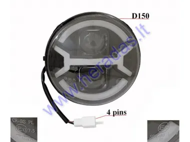 Center headlight for electric trike scooter MS03ROF with roof E13 marking