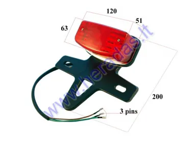 Universal tile light for ATV with number plate holder