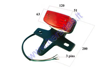 Universal tile light for ATV with number plate holder