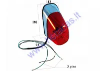 Tail light for gasoline motorcycle, chopper Wektor, Jinlun, Raven