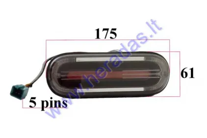 Tail light  for electric scooter  12V  fits AIRO since 2021.10 5 contacts with turns