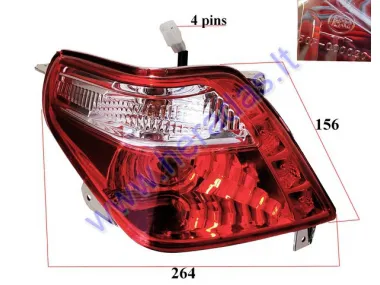 Left side tail light for electric trike scooter MS03ROF with roof E marking